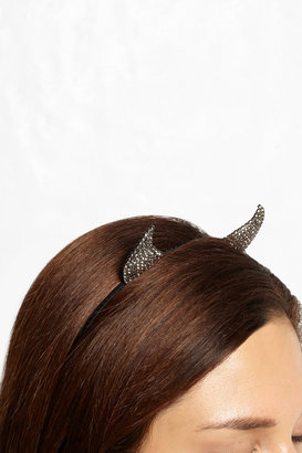 Jennifer Behr Horns Swarovski crystal-embellished silk headband