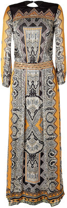 Etro Silk Maxi-Dress with Embroidery