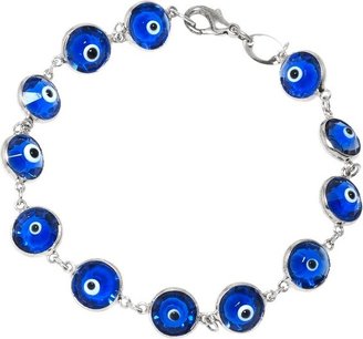 Distributed by Target Women' Silver Plated Gla Guardian Eye Bracelet - Blue/Silver