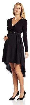 Maternal America Womens Maternity High Low Dress with ith Belt