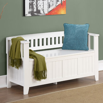 Simpli Home Acadian Two Seat Bench with Storage