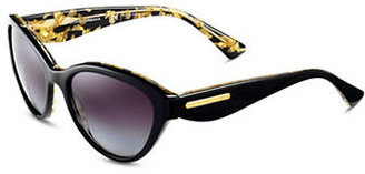 Dolce & Gabbana Plastic Round Sunglasses with Gold Leaf Interior