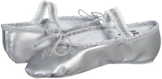 Capezio Youth Disney Full Sole Ballet Shoe, Silver-13 M Yth