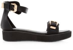 New Look Black Chunky Buckle Ankle Strap Flatform Sandals