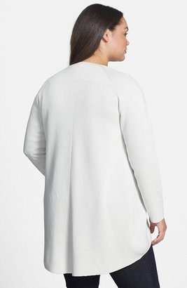 Eileen Fisher Long Silk & Cotton Oval Cardigan (Plus Size)