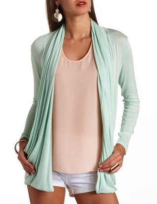 Charlotte Russe Long Sleeve Draping Cocoon Cardigan