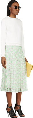 Christopher Kane Mint & Cream Plasma Lace Pleated Skirt