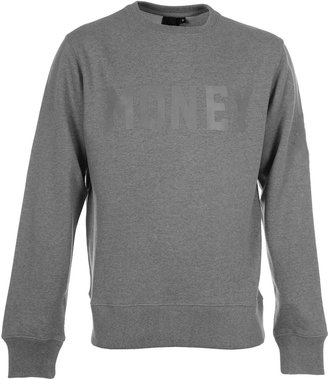 Money Block Crew Grey Melange Sweatshirt