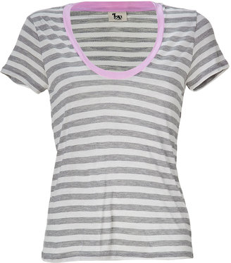 L'Agence Heather Grey/Lilac Striped T-Shirt