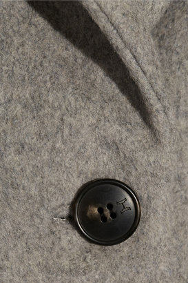 Halston Draped-collar wool-blend coat