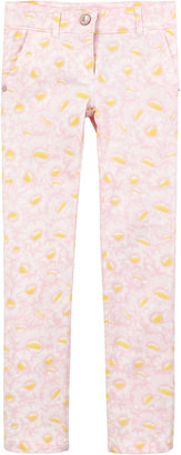 Kenzo Kids Slim fit light pink daisy print trousers