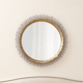 Crate & Barrel Clarendon Brass Large Round Wall Mirror