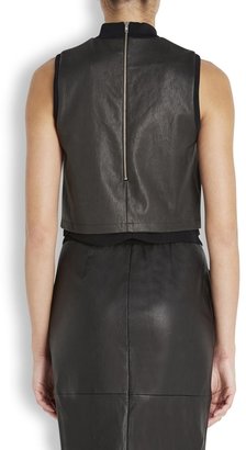 A.L.C. Barker cropped leather top
