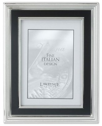Lawrence Frames 4 x 6" Silver Plated Metal Picture Frame, Satin Black Inner Panel