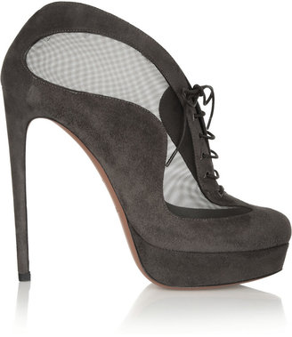 Alaia Suede and mesh ankle boots