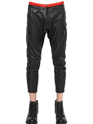 DSquared 1090 Dsquared2 - Zipped Leather Trousers