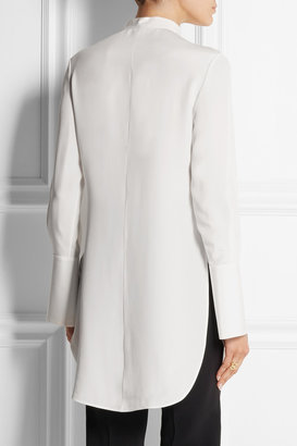 Alexander McQueen Ruffled silk-cady blouse