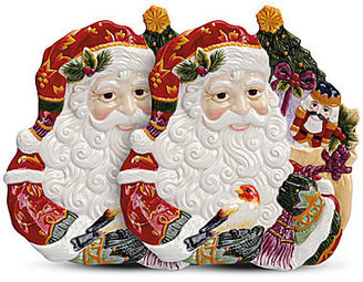 Fitz & Floyd Holiday Santa Set of 2 Canapé Plates