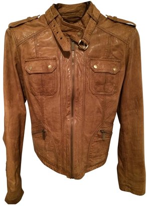 MICHAEL Michael Kors Brown Leather Biker jacket
