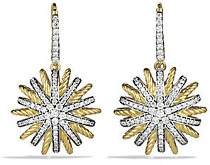 David Yurman Starburst Drop Earrings with Diamonds in Gold