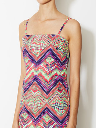 Laundry by Shelli Segal Cotton Printed Strapless Dress