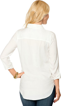 A Pea in the Pod Convertible Sleeve Soft Top Maternity Shirt