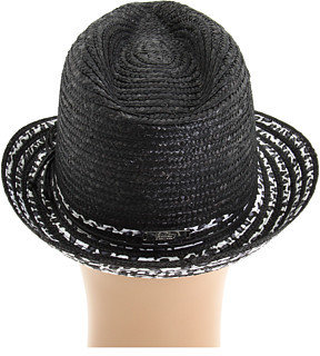 Laundry by Shelli Segal Wheat Fedora with Leopard Print Fabric Detail