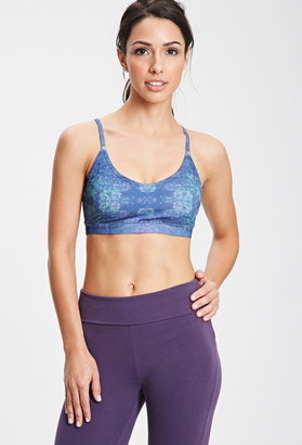 Forever 21 Texture Printed Cage Back Sports Bra