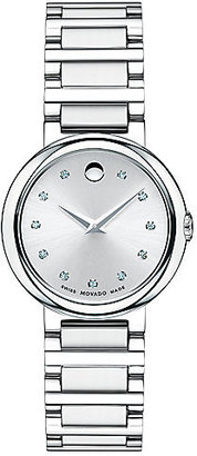 Movado Concerto Diamond & Stainless Steel Bracelet Watch