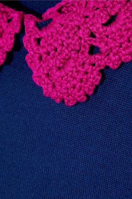 Sibling Crocheted-collar merino wool top