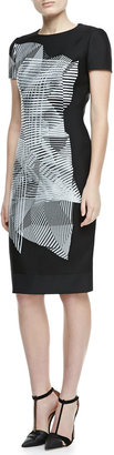 Carolina Herrera Spiral-Morph T-Shirtdress, Black/White