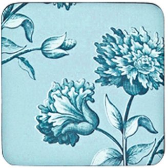 Denby Teal Engraved Floral Coasters