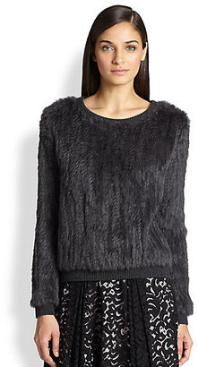 Milly Rabbit Fur Knit Sweater