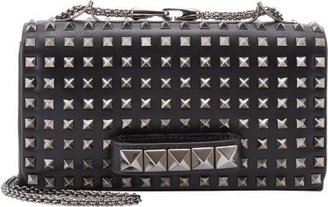 Valentino Rockstud Flap Clutch with Handle