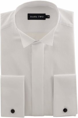 House of Fraser Men's Double TWO King Size Wing Collar Ribbed Pique Dress Shirt