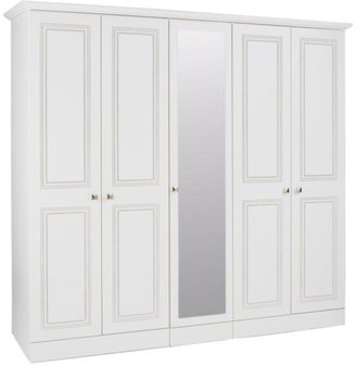 Consort Furniture Limited Kendal Ready Assembled 5-door Mirrored Wardrobe