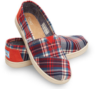 Toms Red and Blue Plaid Youth Classics