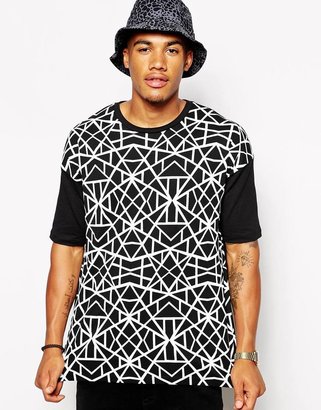 ASOS T-Shirt With Geo Print And Oversized Boxy Fit