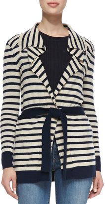 Tory Burch Vaile Striped Cashmere Cardigan