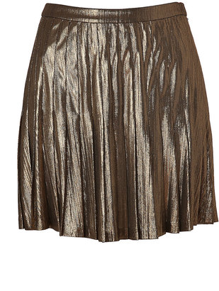 Catherine Malandrino Stardust Metallic Pleated Skirt