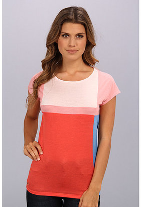 Lacoste Short Sleeve Color Block Slub Jersey Tee-Shirt