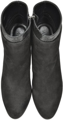 Hogan Black Suede and Embossed Leather Boots