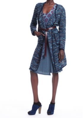 Tracy Reese Belted Tweed Cardigan