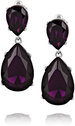 Kenneth Jay Lane Silver-tone crystal drop earrings