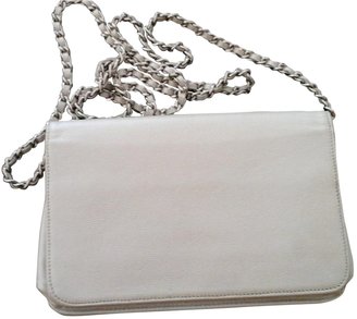 Chanel Silver Caviar Leather Sevruga Wallet On Chain