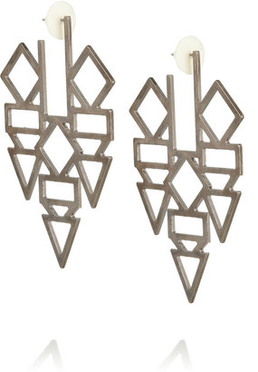 Gemma Redux Mayan gunmetal-plated earrings