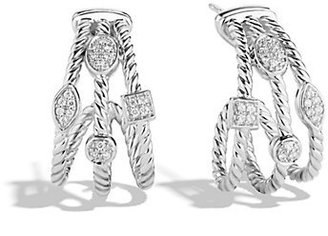 David Yurman Confetti Three-Row Earrings with Diamonds