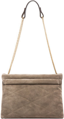 Lanvin Medium Velvet Calfskin Foldover Bag in Grey