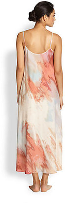 Donna Karan Tie-Dye Long Slip Gown