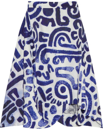 Vivienne Westwood Aztec asymmetric printed cotton skirt